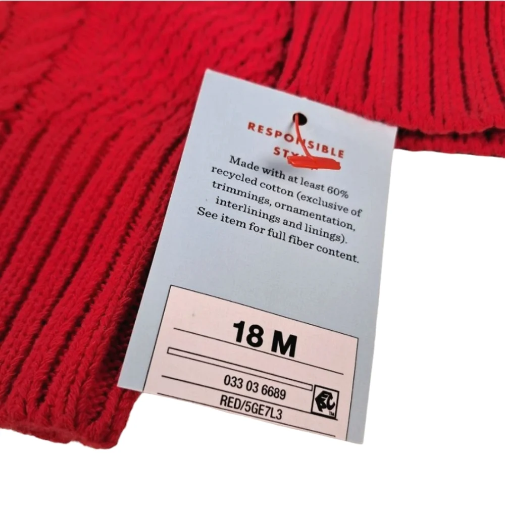 Cat & Jack Red Cable Knit Sweater Size 18 Months - Picture 3 of 5